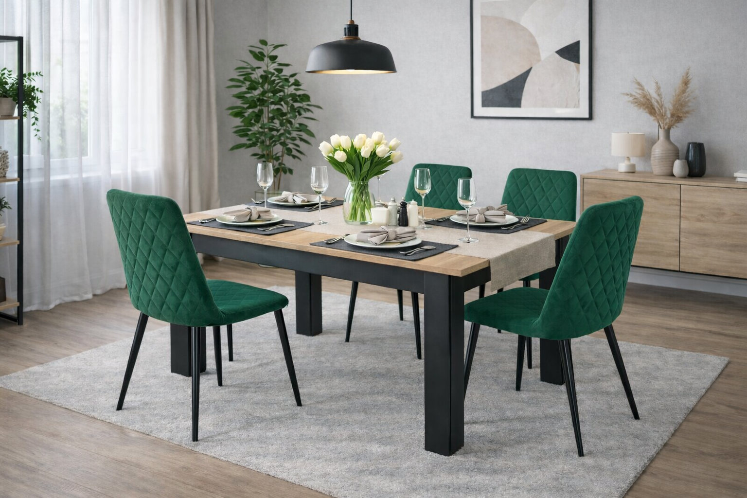120x80 CRAFT BLACK + 4 TURIN GREEN (BLACK) (1)